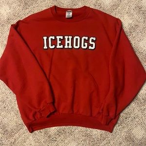 Rockford Icehogs AHL hockey red crew sweatshirt